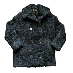 Vintage 1950’s  Faux Persian Lamb Double Breasted Peacoat Approx Women’s Small